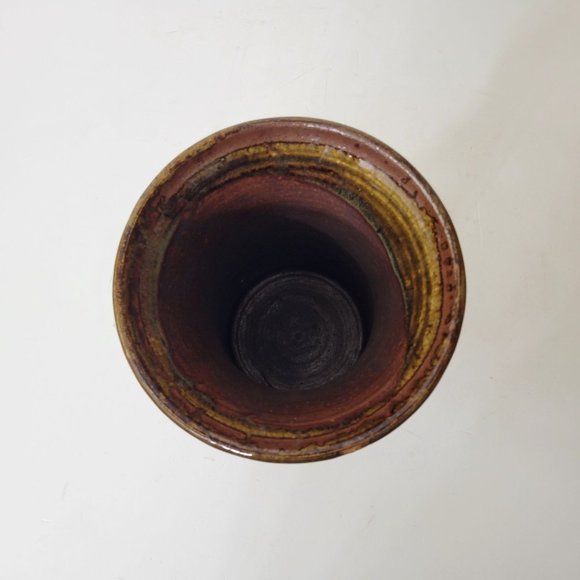 Studio Pottery Large Brown Glazed Vase - Picture 3 of 6